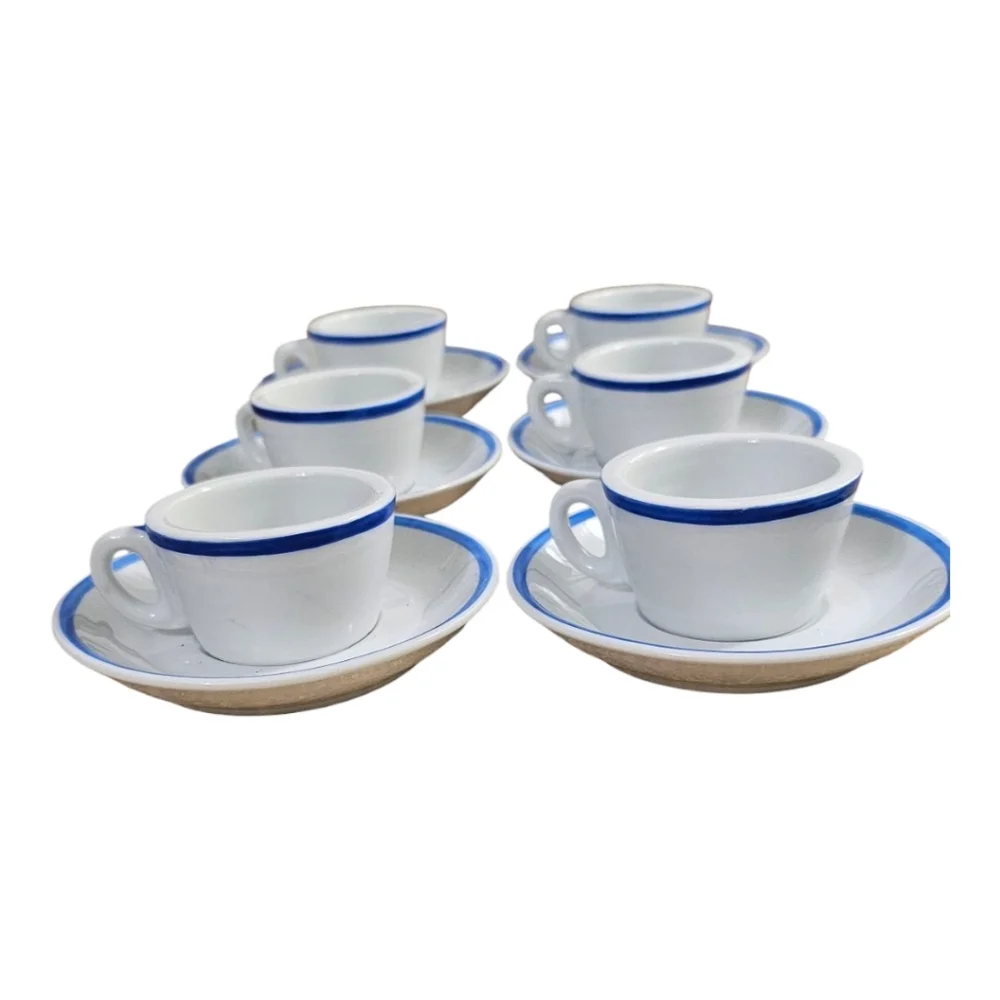 Vintage Elegant Blue and White China Tea/Espresso 12 Piece Set - Picture 3 of 8